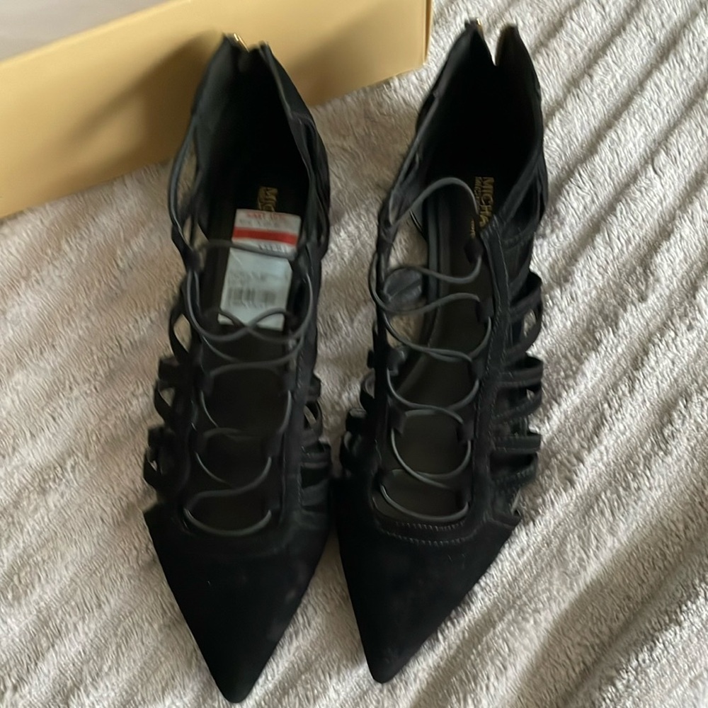 Michael Kors Black Lace-Up Heels